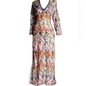 Missoni Signature Multicolor Crochet knit Kafta NWOT
